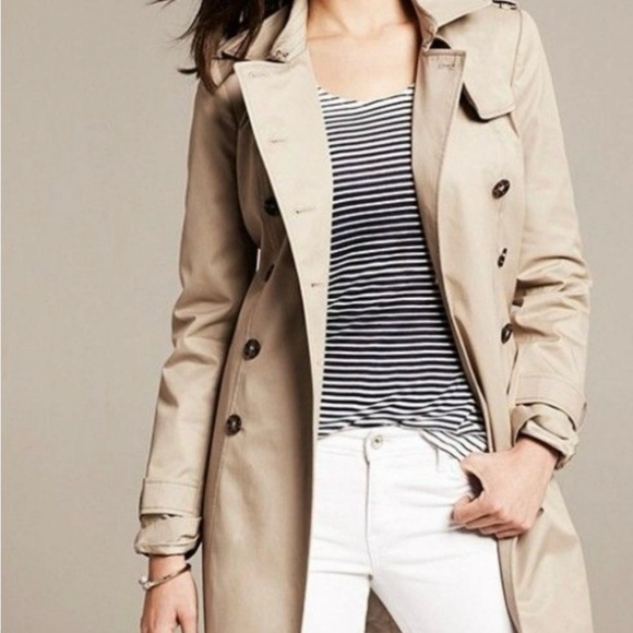 Banana Republic Jackets & Blazers - NWT Banana Republic, New, Classic Twill Khaki Longline Trench Coat, Size Small